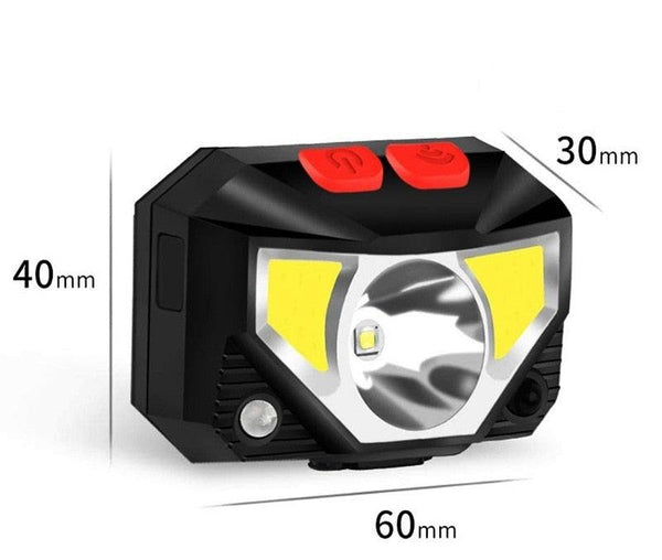 Rechargeable Powerful USB LED High Lumen Headlamp Ultra-Light Bright Headlight Waterproof Sensor Head Light For Outdoors Camping Running Hiking Biking Fishing