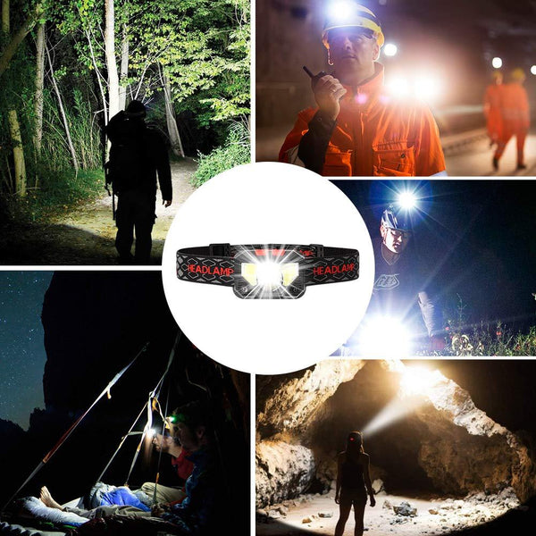 Rechargeable Powerful USB LED High Lumen Headlamp Ultra-Light Bright Headlight Waterproof Sensor Head Light For Outdoors Camping Running Hiking Biking Fishing