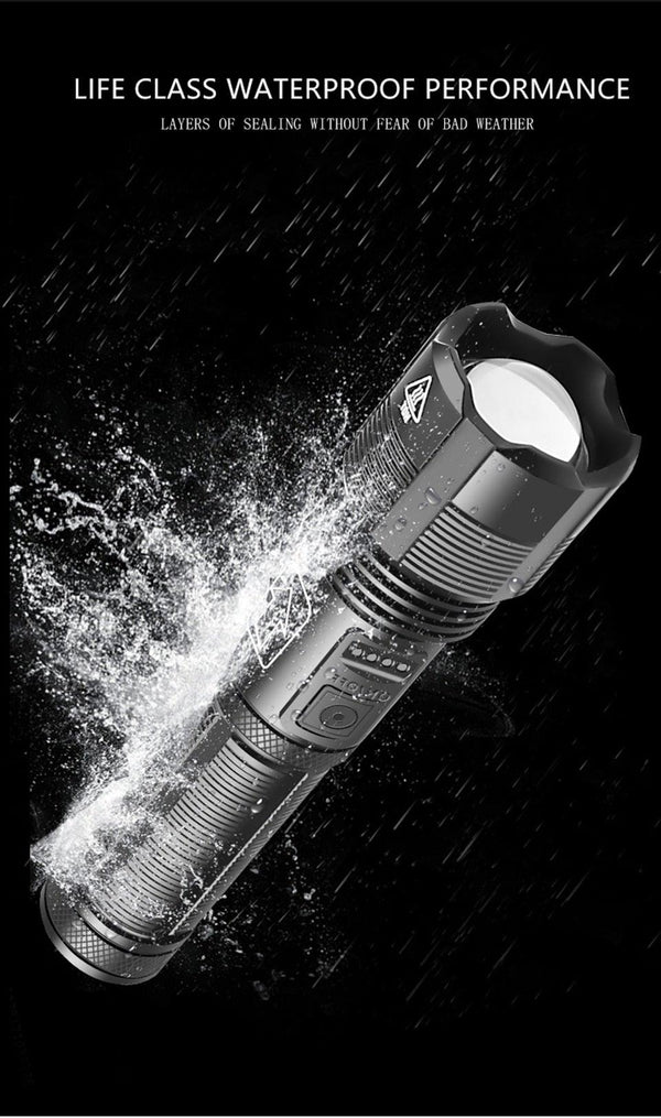 Rechargeable Tactical Flashlight USB LED High Quality Zoomable Torchlight High Lumen Super Bright Flashlight Waterproof Flashlight For Outdoor Best Camping Hiking Riding Flashlight