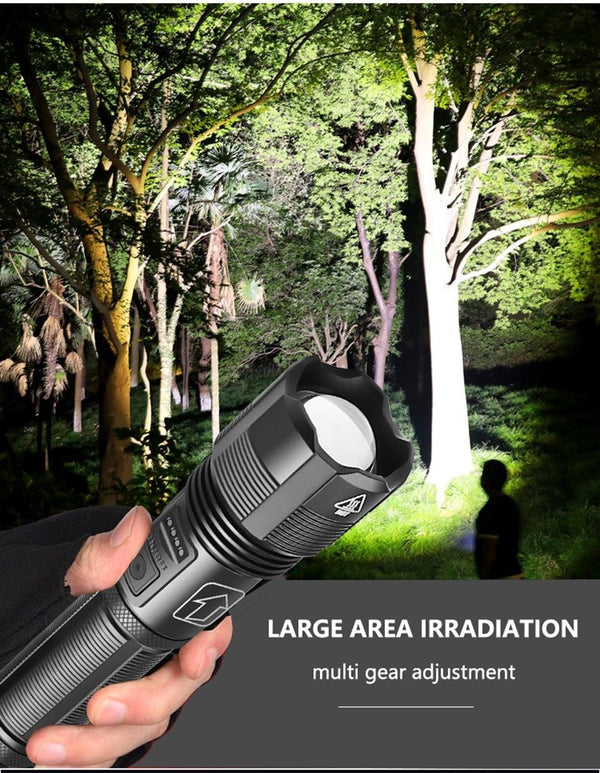 Rechargeable Tactical Flashlight USB LED High Quality Zoomable Torchlight High Lumen Super Bright Flashlight Waterproof Flashlight For Outdoor Best Camping Hiking Riding Flashlight
