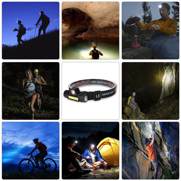 Rechargeable Waterproof Powerful LED Headlamp Portable Mini Built-in 18650 Battery Flashlight For Portable Head Lamp Flashlight, Outdoor Lightweight Durable Headlight For Outdoor Running Camping Reading Fishing Walking Jogging Headlight