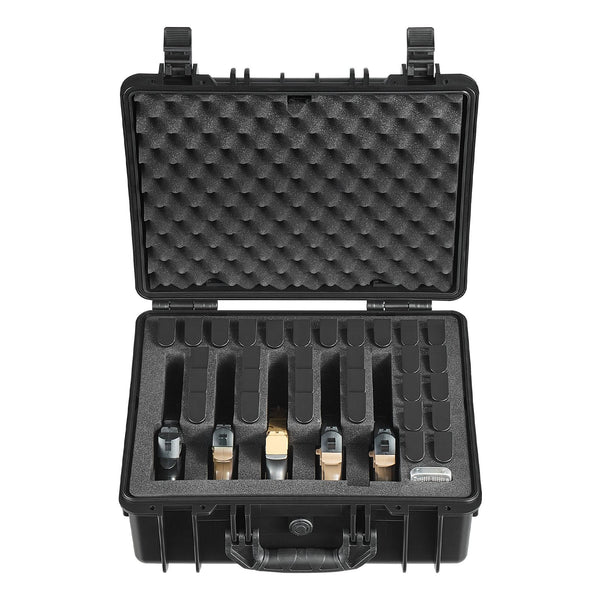 Hard Pistol Case, Heavy Duty Hard Gun Case with XPE Foam Lining, Waterproof Pistol Storage Box with Customizable Interior & Handle for Gun, Lenses, Camera, Gear, TSA Compliant, 18.7x12.5x7.5 in