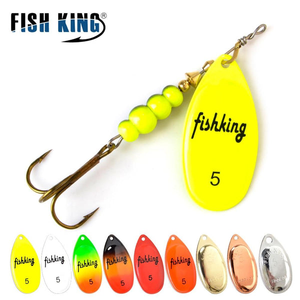 FISH KING Spinner Bait 3.9g 4.6g 7.4g 10.8g 15g Spoon Lures pike Metal With Treble Hooks Arttificial Bass Bait Fishing Lure - HuntPost Marketplace