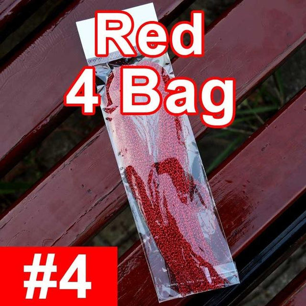 Bimoo 4Packs Flashabou Tinsel Fly Tying Crystal Flash for Jig Hook Lure Making Material Krystal Strands Gold Silver Rainbow Pink - HuntPost Marketplace