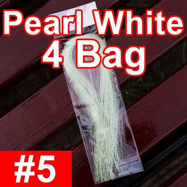 Bimoo 4Packs Flashabou Tinsel Fly Tying Crystal Flash for Jig Hook Lure Making Material Krystal Strands Gold Silver Rainbow Pink - HuntPost Marketplace