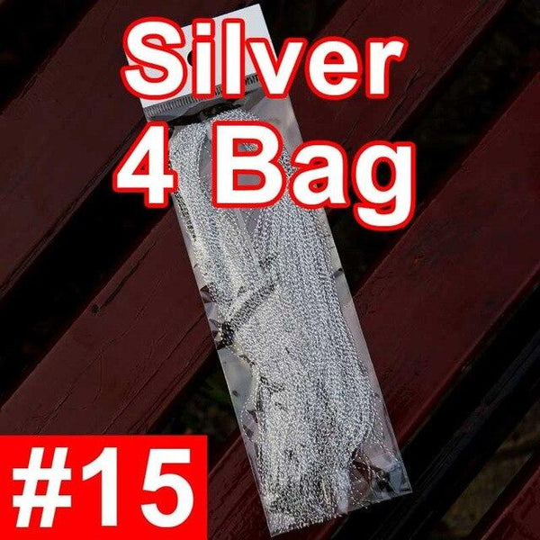 Bimoo 4Packs Flashabou Tinsel Fly Tying Crystal Flash for Jig Hook Lure Making Material Krystal Strands Gold Silver Rainbow Pink - HuntPost Marketplace