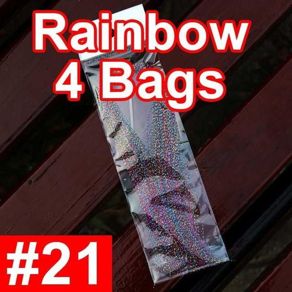 Bimoo 4Packs Flashabou Tinsel Fly Tying Crystal Flash for Jig Hook Lure Making Material Krystal Strands Gold Silver Rainbow Pink - HuntPost Marketplace