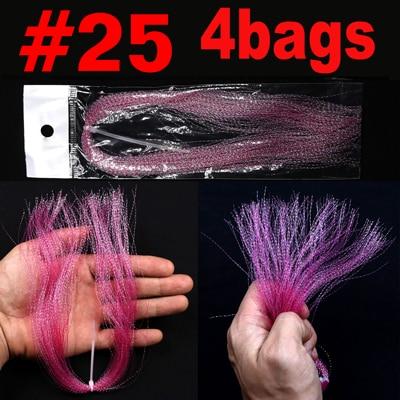 Bimoo 4Packs Flashabou Tinsel Fly Tying Crystal Flash for Jig Hook Lure Making Material Krystal Strands Gold Silver Rainbow Pink - HuntPost Marketplace