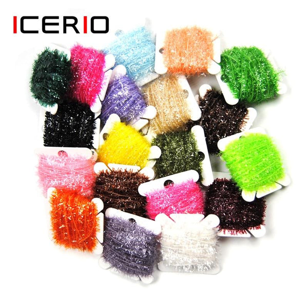 ICERIO 2PCS Fly Fishing Tinsel Ice Chenille Crystal Flash Cactus Line Fly Tying Materials Nymph Streamers Lure Making - HuntPost Marketplace