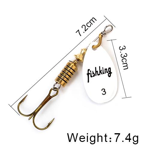 FISH KING Spinner Bait 3.9g 4.6g 7.4g 10.8g 15g Spoon Lures pike Metal With Treble Hooks Arttificial Bass Bait Fishing Lure - HuntPost Marketplace