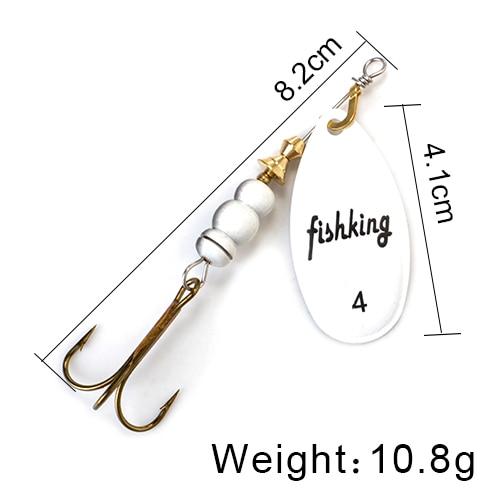 FISH KING Spinner Bait 3.9g 4.6g 7.4g 10.8g 15g Spoon Lures pike Metal With Treble Hooks Arttificial Bass Bait Fishing Lure - HuntPost Marketplace