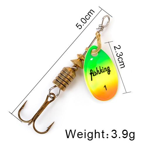 FISH KING Spinner Bait 3.9g 4.6g 7.4g 10.8g 15g Spoon Lures pike Metal With Treble Hooks Arttificial Bass Bait Fishing Lure - HuntPost Marketplace