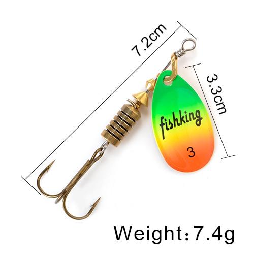 FISH KING Spinner Bait 3.9g 4.6g 7.4g 10.8g 15g Spoon Lures pike Metal With Treble Hooks Arttificial Bass Bait Fishing Lure - HuntPost Marketplace