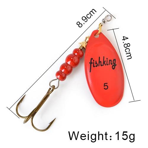 FISH KING Spinner Bait 3.9g 4.6g 7.4g 10.8g 15g Spoon Lures pike Metal With Treble Hooks Arttificial Bass Bait Fishing Lure - HuntPost Marketplace