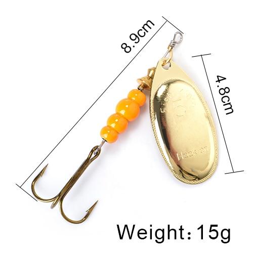 FISH KING Spinner Bait 3.9g 4.6g 7.4g 10.8g 15g Spoon Lures pike Metal With Treble Hooks Arttificial Bass Bait Fishing Lure - HuntPost Marketplace