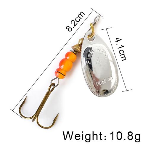 FISH KING Spinner Bait 3.9g 4.6g 7.4g 10.8g 15g Spoon Lures pike Metal With Treble Hooks Arttificial Bass Bait Fishing Lure - HuntPost Marketplace