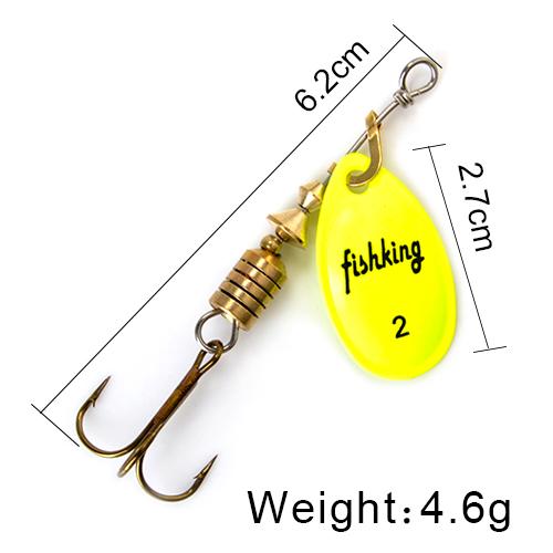 FISH KING Spinner Bait 3.9g 4.6g 7.4g 10.8g 15g Spoon Lures pike Metal With Treble Hooks Arttificial Bass Bait Fishing Lure - HuntPost Marketplace