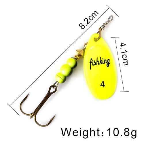 FISH KING Spinner Bait 3.9g 4.6g 7.4g 10.8g 15g Spoon Lures pike Metal With Treble Hooks Arttificial Bass Bait Fishing Lure - HuntPost Marketplace