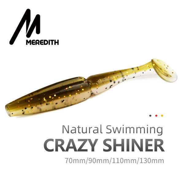 Meredith Crazy Shiner Fishing Lure 70mm 90mm 110mm 130mm Soft Baits Fishing Wobbler Bass Bait Artificial Fishing soft Lure Tacke