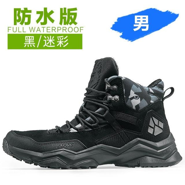 RAX Men Hiking Shoes Mid-top Waterproof Outdoor Sneaker Men Leather Trekking Boots Trail Camping Climbing Hunting Sneakers Women - HuntPost Marketplace