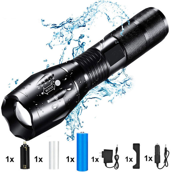 8000LM Powerful Waterproof LED Flashlight Portable LED Camping Lamp Torch Lights Lanternas Self Defense Tactical Flashlight