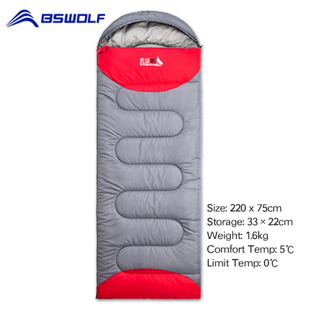 BSWOLF Camping Sleeping Bag Ultralight Waterproof 4 Season Warm Envelope Backpacking Sleeping Bag for Outdoor Traveling Hiking