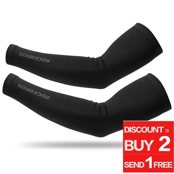 ROCKBROS Cycling Ice Fabric Running Camping Arm Warmers Basketball Sleeve Arm Sleeve Outdoor Sports Sleeves Summer Safety Gear - HuntPost Marketplace