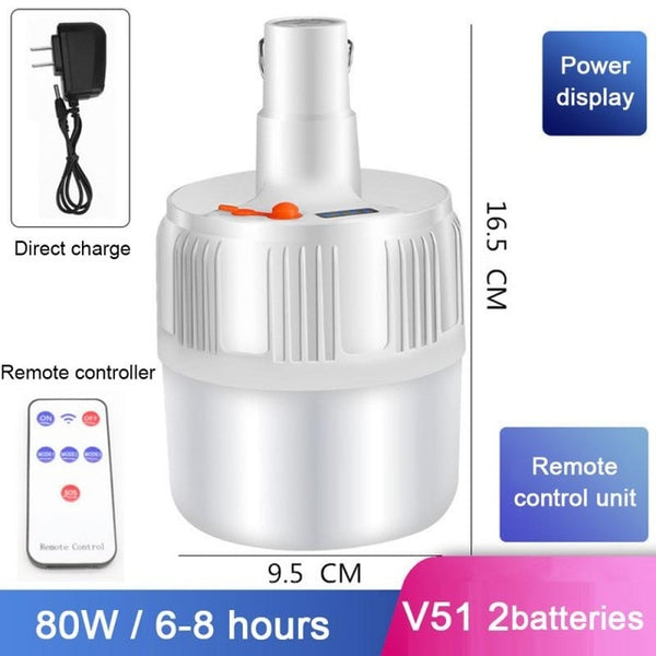 Outdoor Rechargeable Remote control LED Bulb Lamp Solar Charge Portable Emergency Night Market Light Outdoor Camping Fishing 9
