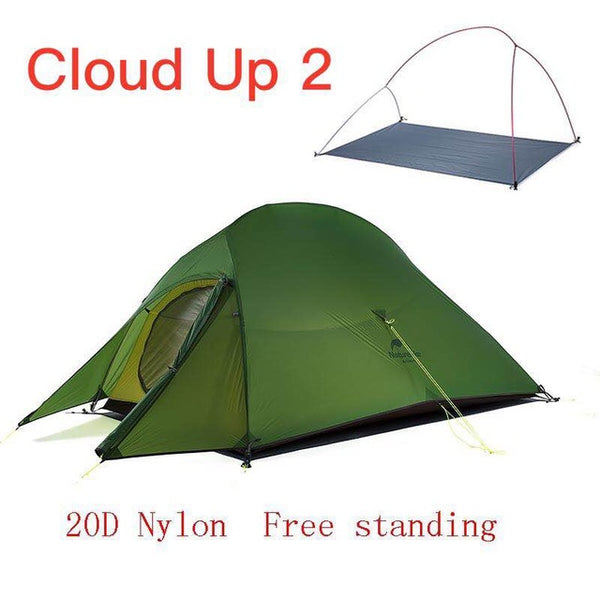 Naturehike Upgraded Cloud Up Series Ultralight Camping Tent Waterproof Outdoor Hiking Tent 20D Nylon Tent With Free Mat