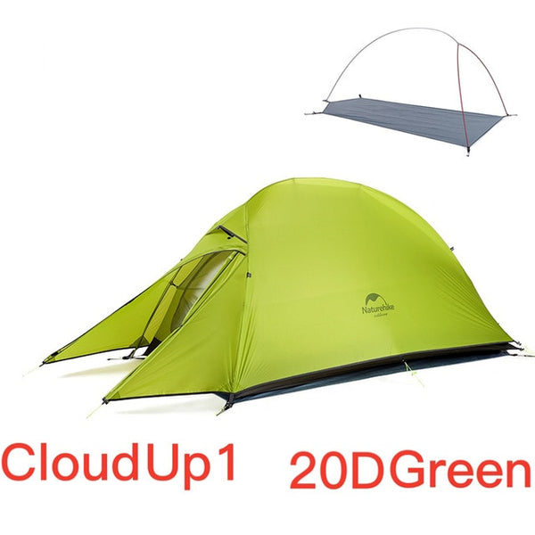 Naturehike Upgraded Cloud Up Series Ultralight Camping Tent Waterproof Outdoor Hiking Tent 20D Nylon Tent With Free Mat