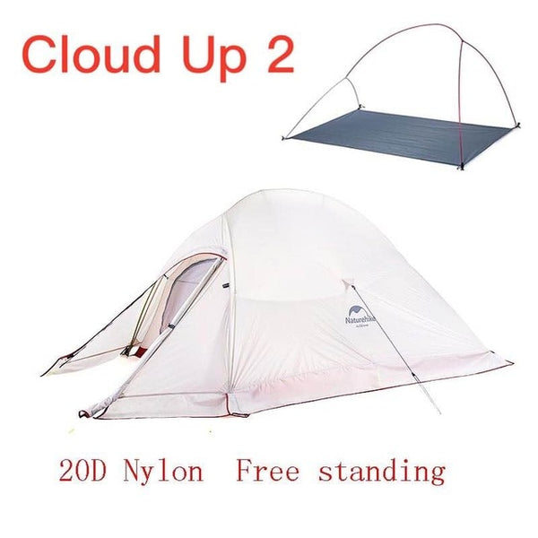 Naturehike Upgraded Cloud Up Series Ultralight Camping Tent Waterproof Outdoor Hiking Tent 20D Nylon Tent With Free Mat