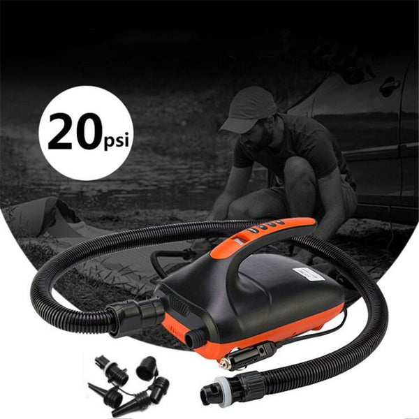 Mounchain 0-20 SPI Dual Stage Electric Air Pump for Inflatable Rowing Boat SUP 12V Voltage - HuntPost Marketplace