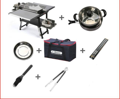 BBQ Grills Outdoor Folding Multi-purpose Charcoal Barbecue Grill 5-7 Person Camping Roasting Kebab Large Folded Grill Stove - HuntPost Marketplace