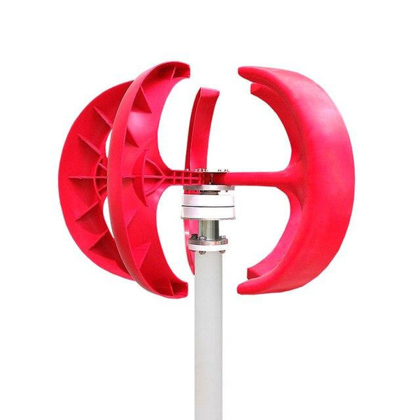 Wind Turbine Generator Power 5 Blades 300W 12V 24V Vertical Axis Red Lantern Energy Fiber 3 Phase AC Permanent Magnet Generator - HuntPost Marketplace