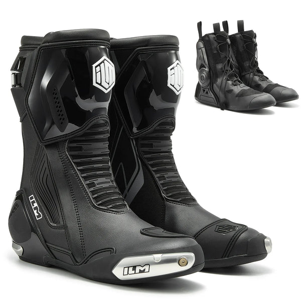 ILM Motorcycle Racing Boots Enhanced Ventilation Anti Slip Street Riding Sport Footwear CE Protective Gear Model BRC1