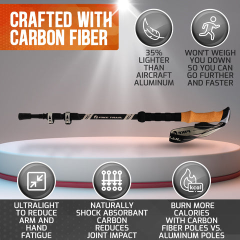 Pike Trail Carbon Fiber Trekking Poles – Lightweight, Adjustable Hiking Poles for Every Adventure