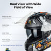ILM Full Face Motorcycle Helmet Lightweight Fiberglass DOT ECE Model MF522P