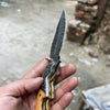 Honeywood Hawkbill Folder Knife 8" Handmade Wood Handle Damascus Blade