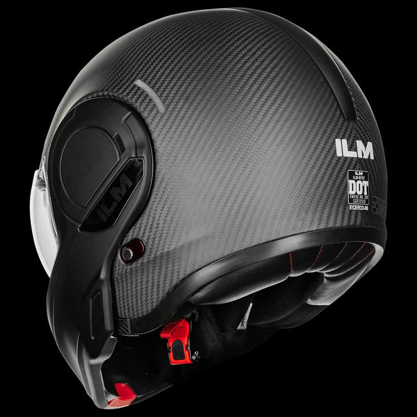 ILM Carbon Fiber Vintage Full Face Modular Motorcycle Helmet Model B707C