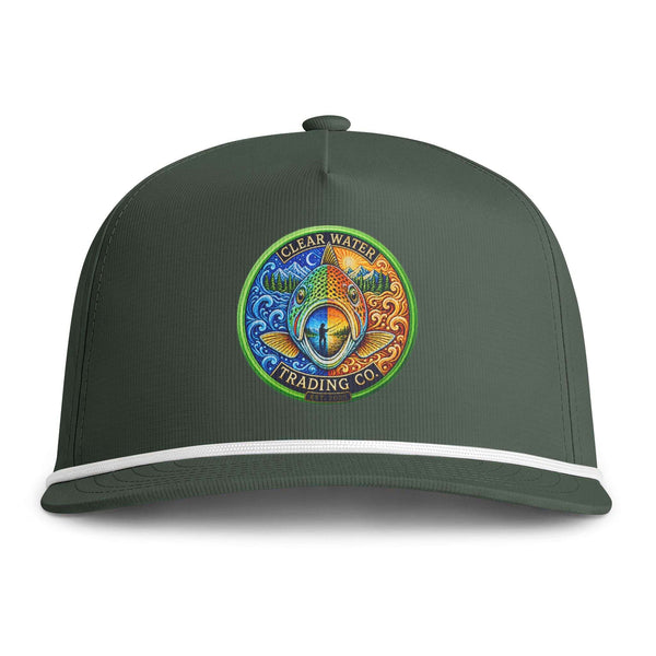 Trout Badge Rope Trucker Hat – Vintage Fly Fishing Hat | Clear Water Trading Co.