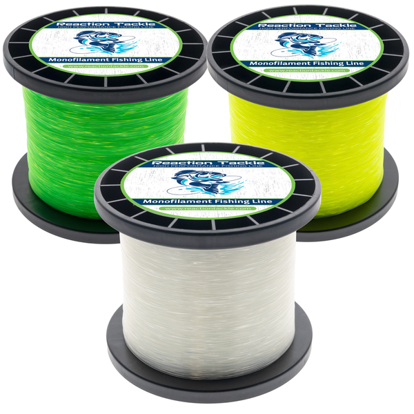 Reaction Tackle Nylon Monofilament Fishing Line - 1 Pound Jumbo Spools