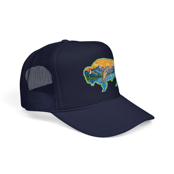 Sunset Buffalo Mountain Patch Foam Trucker Hat | Clear Water Trading Co.