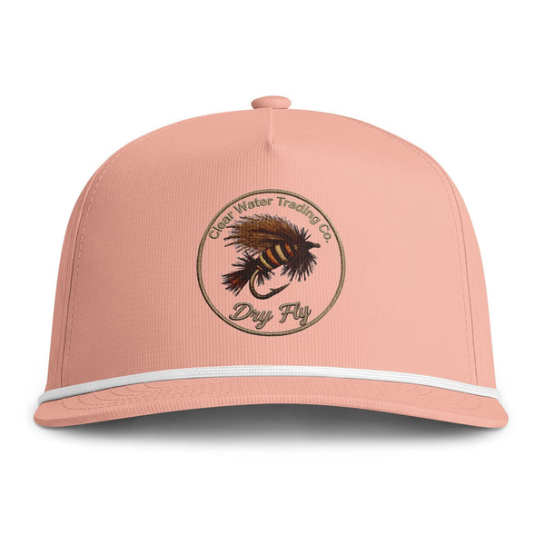 Clear Water Dry Fly Badge Rope Hat — Fly Fishing Printed Cap