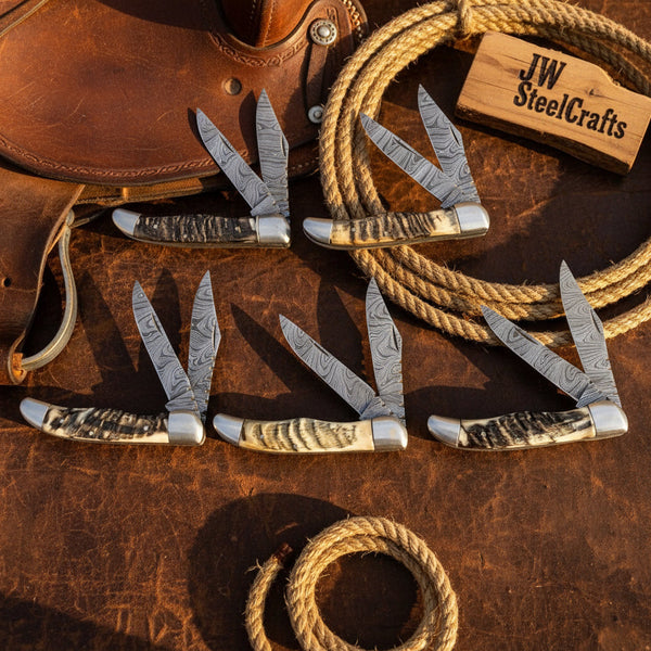 Trailfold Stag Pocket Knife Set 8