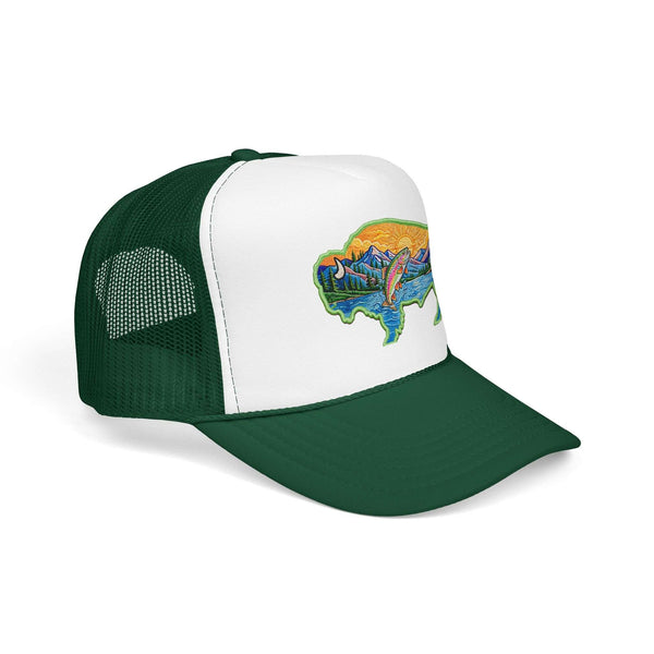 Sunset Buffalo Mountain Patch Foam Trucker Hat | Clear Water Trading Co.