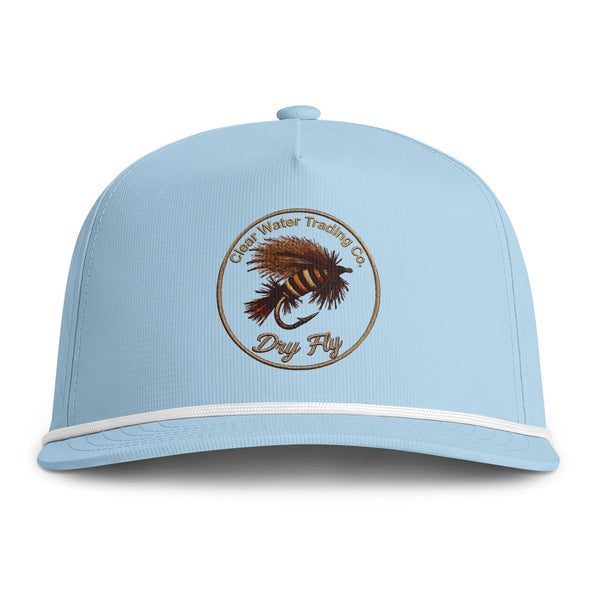Clear Water Dry Fly Badge Rope Hat — Fly Fishing Printed Cap