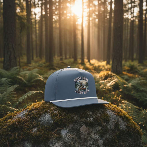 Paddle Longer Explore Deeper Rope Trucker Hat | Clear Water Trading Co.