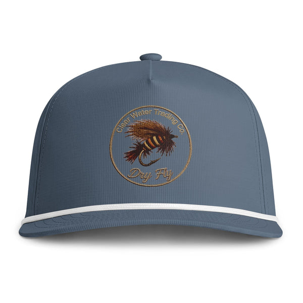 Clear Water Dry Fly Badge Rope Hat — Fly Fishing Printed Cap