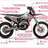 TrailMaster LX300-Pro Dirt Bike, NC300 EFI Racing Engine, Liquid-Cooled, 6-Speed Manual, Dual Disc Brakes, Electric Start with Kick backup, Billet Wheels (21/18)