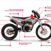 TrailMaster MX250 Dirt Bike, 5-Speed Manual, Electric Start, Dual Disc Brakes, (21/18) Wheels